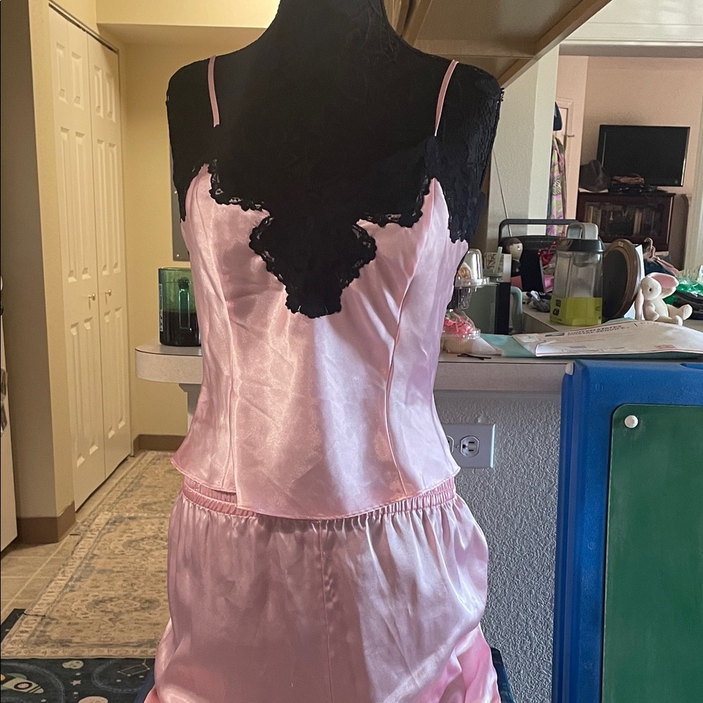 Delicates Pink Chemise with Black Lace